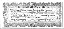 Zertifikat fr Samen des Grimm-Klee